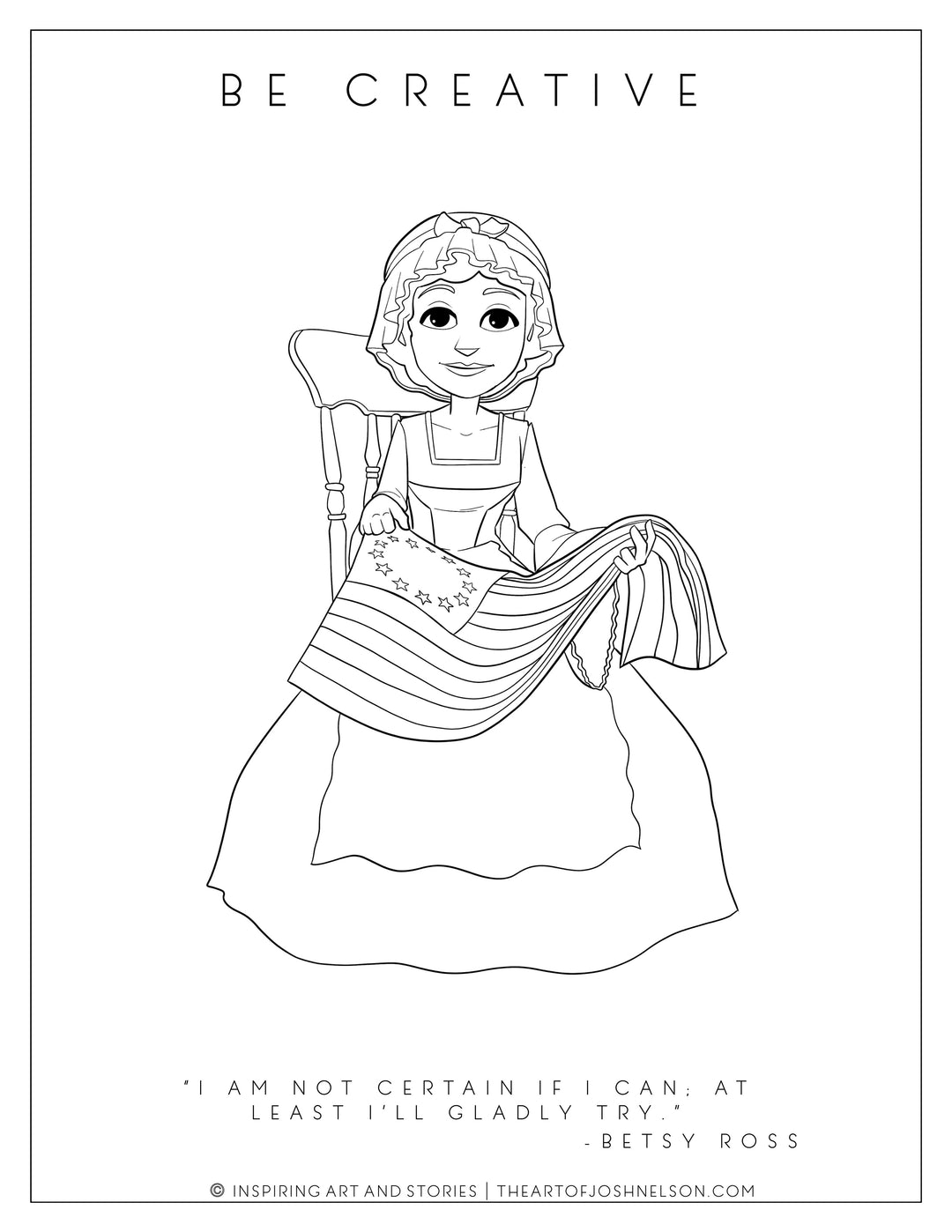 Betsy Ross Coloring Page