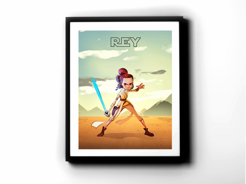 Star Wars - Rey Skywalker Palpatine Premium Art Print - 11 x 14